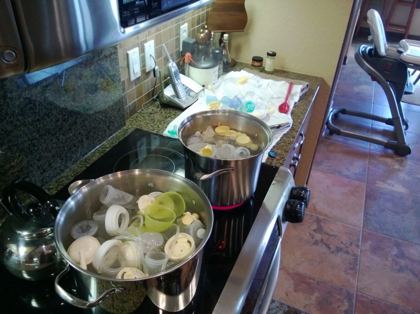 Two pots going at all times - it was a hot kitchen!