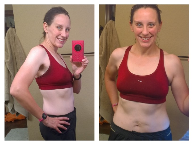 Flexed abs, but not sucked in.  Progress!